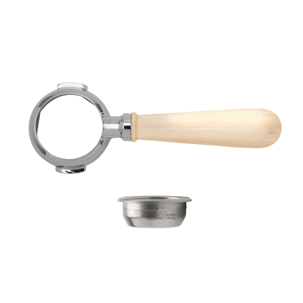 Lelit Siebträger bodenlos mit Ahornholz-Griff und Filter