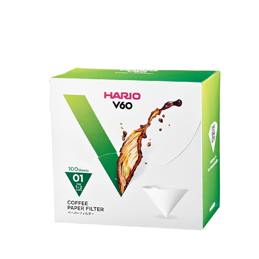 Hario Paper Filter V60 01 Box - White 100 Sheets
