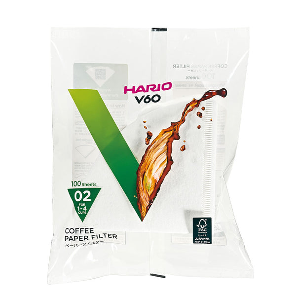 Hario Paper Filter V60 02 - White 100 Sheets